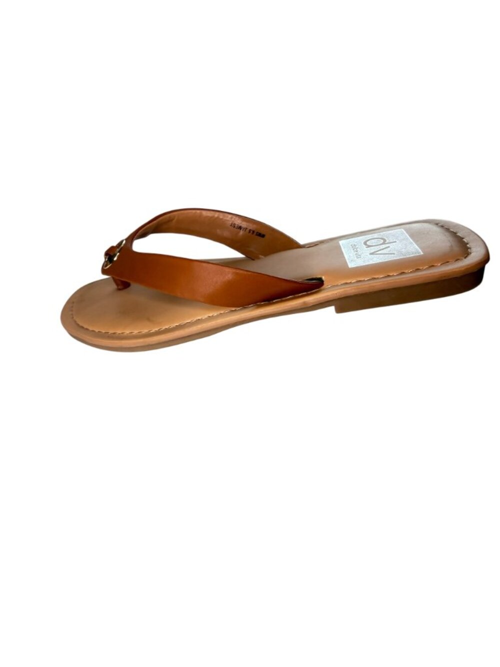 DV by Dolce Vita Women’s 6.5 Cognac Brown Thong Sandals Gold Ring - Picture 7 of 8